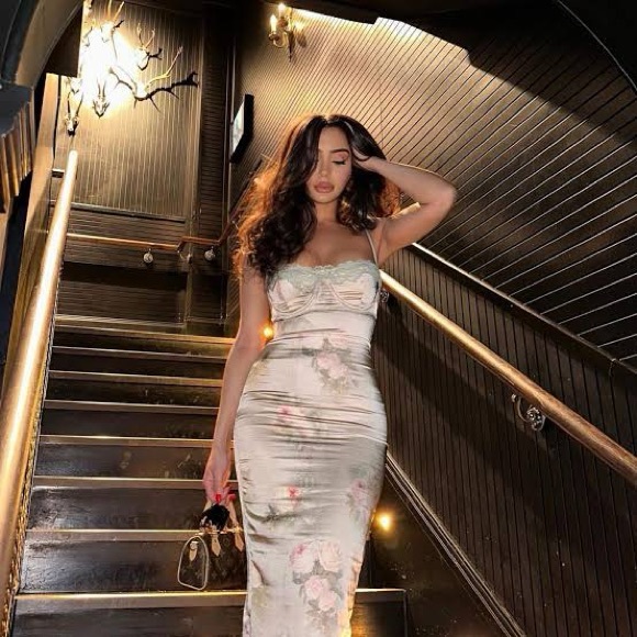 NWT House of CB, Venus Dress - Floral Dress in Cream & Floral - Picture 3 of 11